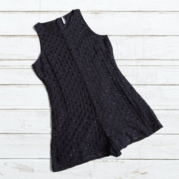 Topshop Black Bead Embellished Romper NWOT - Picture 1 of 8